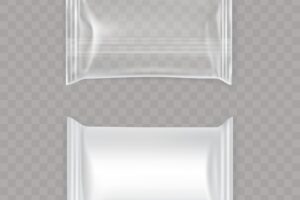 Set of white and transparent plastic bags.