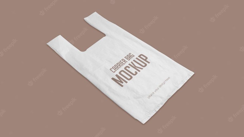 Shopping carrier bag mockup