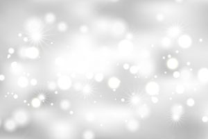 Silver christmas background with bokeh lights and stars