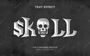 Skull  text effect template design