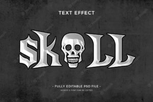 Skull  text effect template design