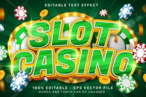 Slot casino 3d text effect and editable text effect