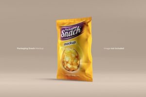 Snack pouch plastic bag mockup psd