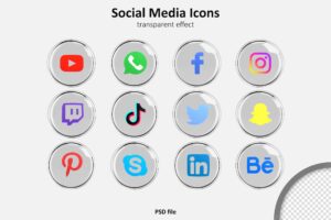 Social media 3d icons pack
