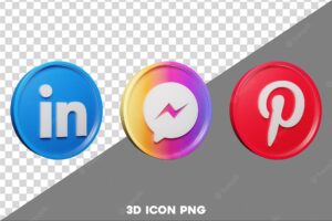 Social media icon pack 3d