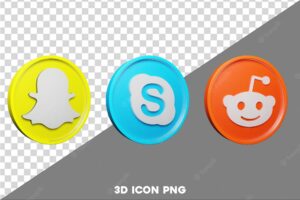 Social media icon pack 3d