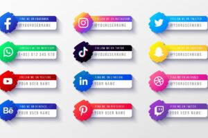 Social media logos lower third banner template