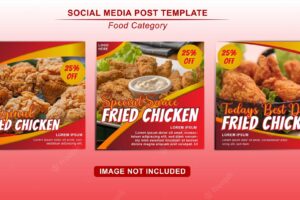Social media post template fied chicken