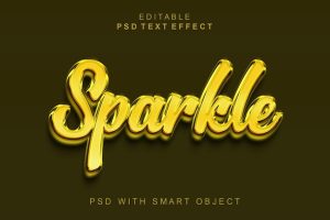 Sparkle 3d text effect