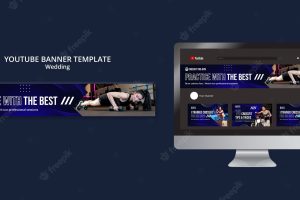 Sport and fitness youtube banner template
