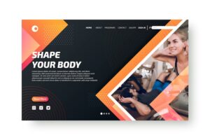 Sport landing page with picture