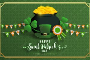St.patrick's day with craft style paper cut