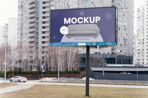 Street billboard display mock-up