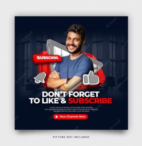 Subscribe youtube instagram social media template