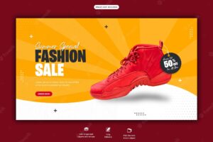 Summer special fashion sale web banner template
