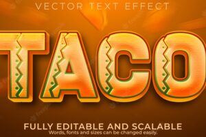 Taco bell text effect editable mexican and food text style
