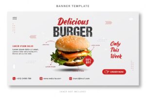 Template design of food, good for banner food, burger template