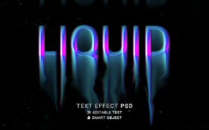 Text effect liquid typography design