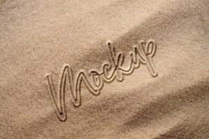 Text effect on sand