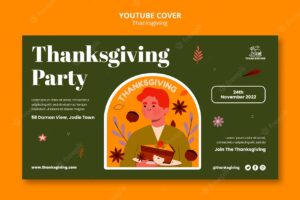 Thanksgiving celebration youtube cover template