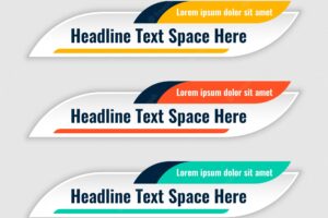 Three colors lower third banners template