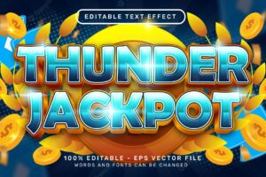 Thunder jakpot 3d text effect and editable text effect