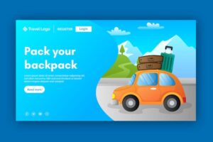 Travel landing page with illustration