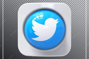 Twitter icon style 3d element render