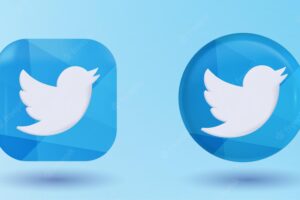 Twitter social media 3d icon