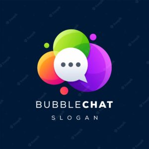 Vector logo illustration bubble chat gradient colorful style