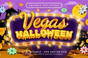 Vegas halloween 3d text effect with halloween event