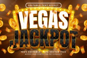 Vegas jackpot 3d text effect and editable text effect
