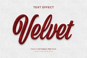 Velvet texture text effect