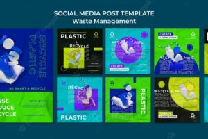 Waste management social media post design template