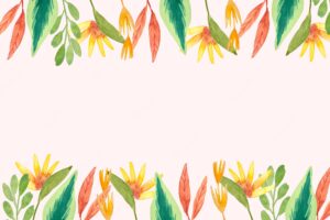 Watercolor abstract summer flowers background