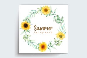 Watercolor background sun wreath background design