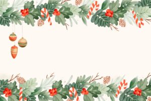 Watercolor christmas tinsel background