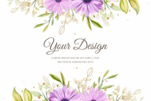 Watercolor daisy summer floral background and wreath design
