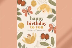 Watercolor floral birthday card