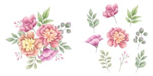 Watercolor floral bouquet design
