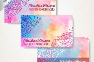 Watercolor floral business cards