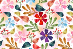 Watercolor floral colorful pattern