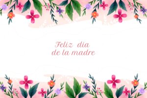 Watercolor mothers day background in spanish