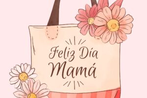 Watercolor mothers day illustration in spanish