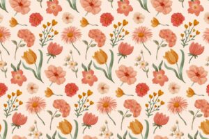 Watercolor small flowers pattern