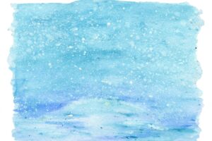 Watercolor snow background on an isolated background