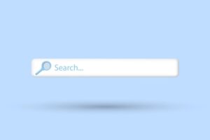 Web search bar isolated on blue background navigation ui bar design search browser template vector
