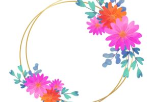 Wedding floral frame circular style
