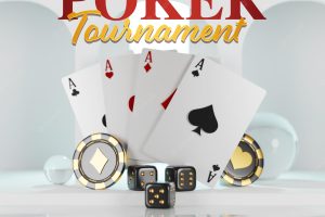 White poker tournament casino online social media post invitation template