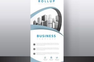White roll up banner